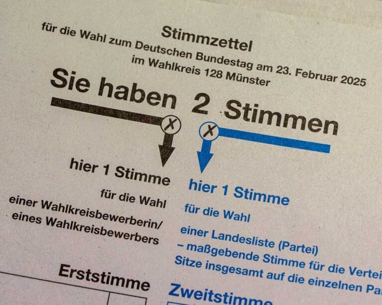 Stimmzettel der Bundestagswahl