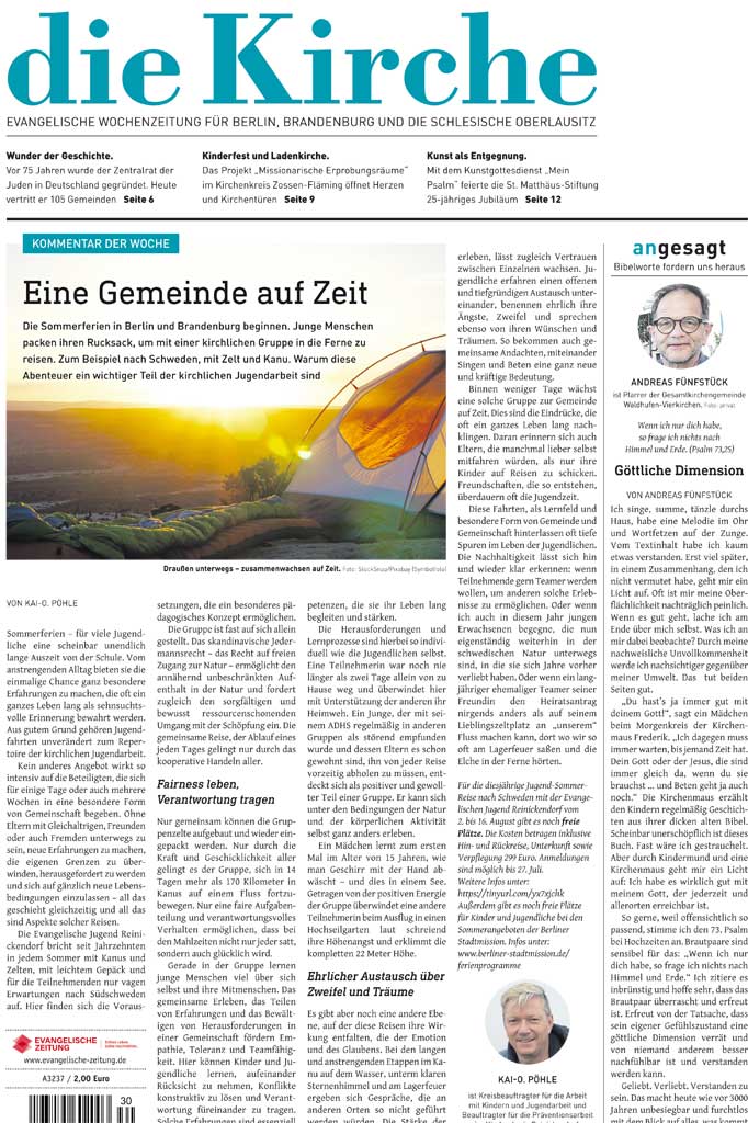 Zeitungsseite mit Bild